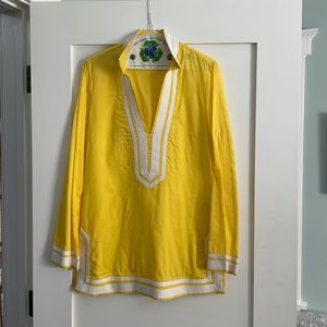 Tory Burch classic yellow cotton tunic, size 6